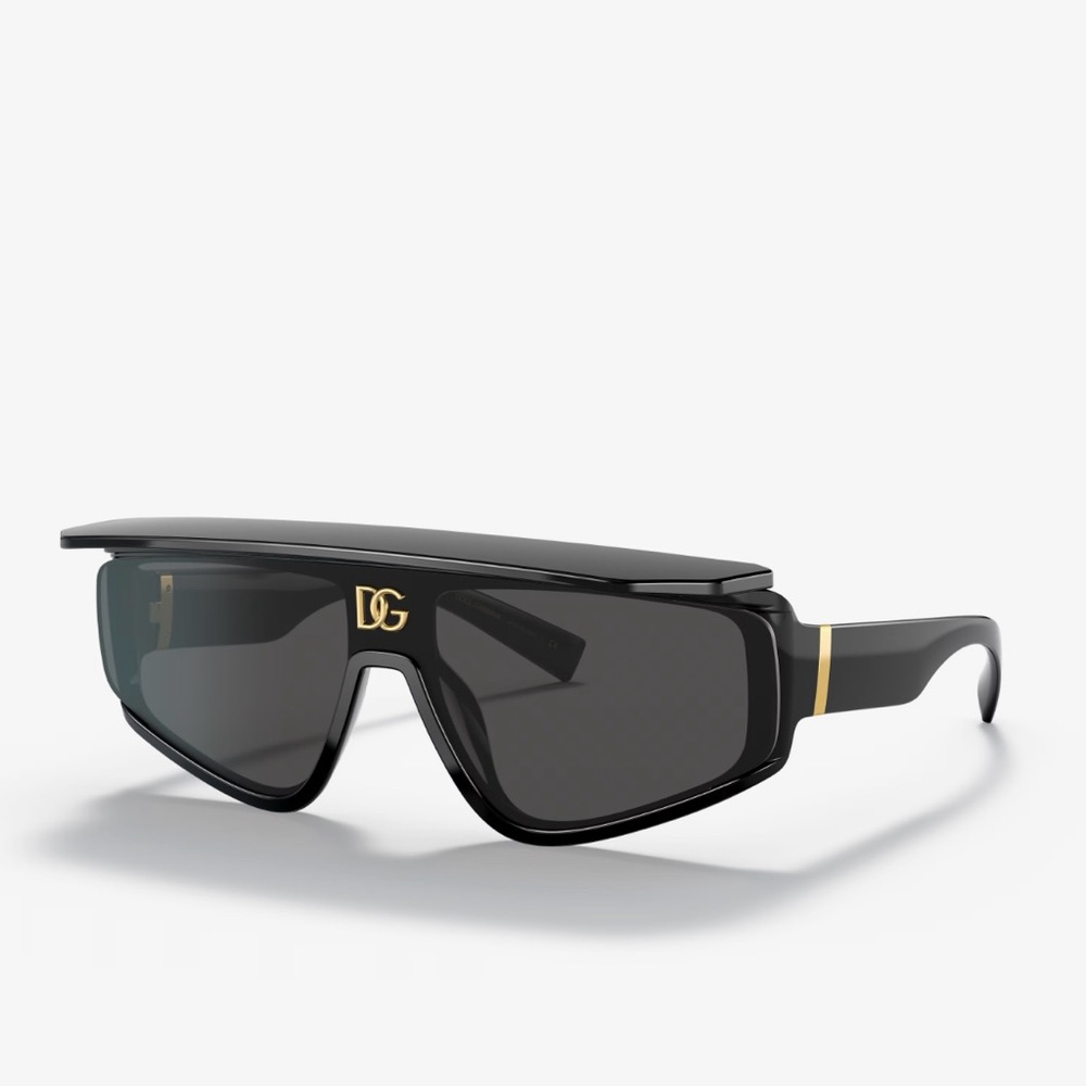Dolce & Gabbana Black Sunglasses with Gold Accent